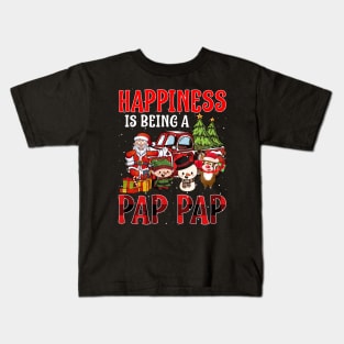 Happiness Is Being A Pap Pap Christmas Kids T-Shirt